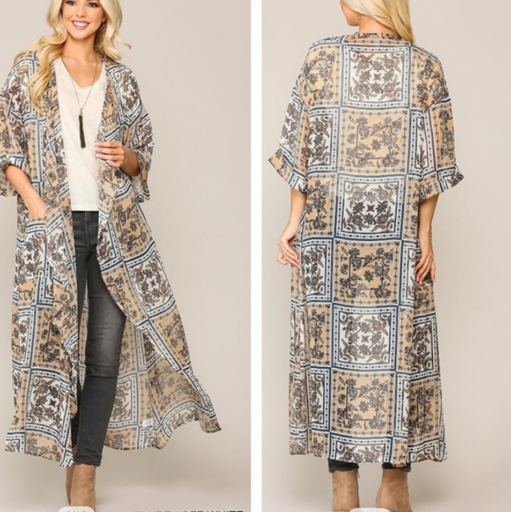 Boho Chiffon Kimono - Picture 6 of 8